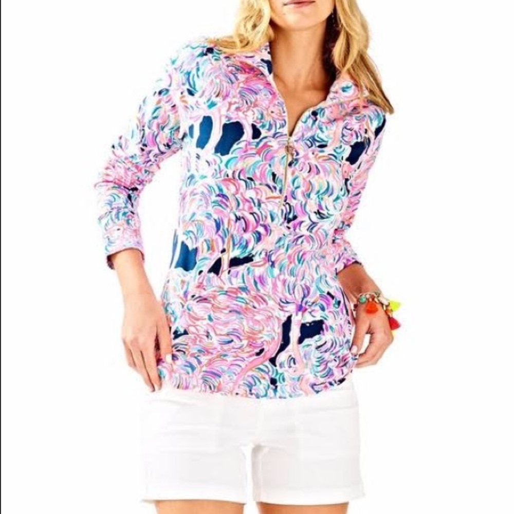 Lilly Pulitzer Skipper Popover sweater in “Head in the Sand” print. Size Small